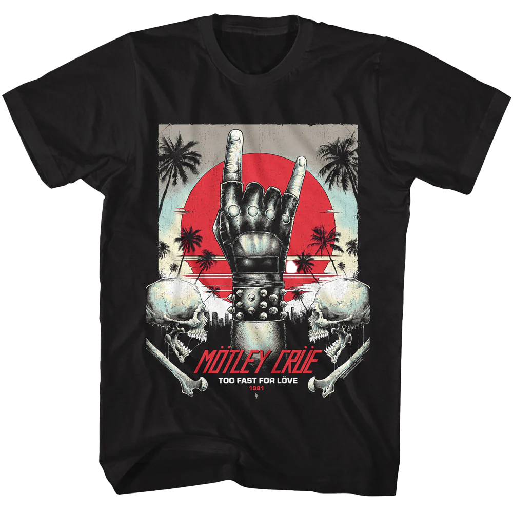 Mötley Crüe "too Fast For Love" 1981 Tour T-shirt Unisex Rockinstone Size:xl