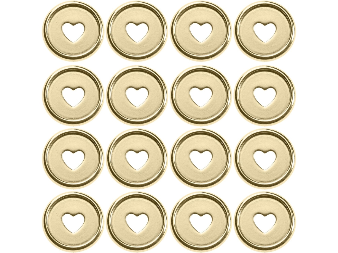 Anillos De Extensión De Plástico Dorado Con Forma De Corazón Para Encuadernación Con Discos – Paquete De 50 Anillos De Extensión Para Encuadernación Con Discos