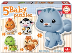 Puzzle EDUCA 5 Baby Puzzles Animales (Edad Mínima: 2 Años - 3-5 Piezas)