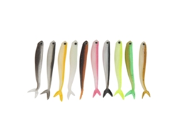 10 Señuelos De Pesca De Silicona Con Diseño De Cola De Pez Bicolor, 2,6 G, 8,5 Cm, Señuelos Blandos Artificiales