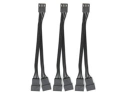 3 Cables Adaptadores Divisores En Y De 4 Pines (1 A 2) Para Ventiladores De Carcasa De Ordenador