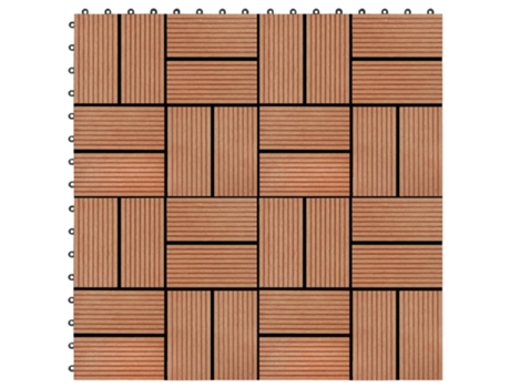 MAISON EXCLUSIVE - Baldosas de porche de WPC 30x30 cm 1 m² color teca 11 unidades