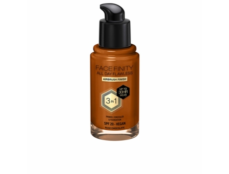 Base de Maquillaje Cremosa Max Factor Face Finity All Day Flawless 3 en 1 Spf 20 Nº N102 Chocolate 30 ml