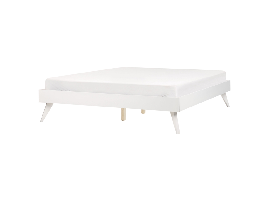 Cama con somier BELIANI Berric de MDF Blanco 167x202x38