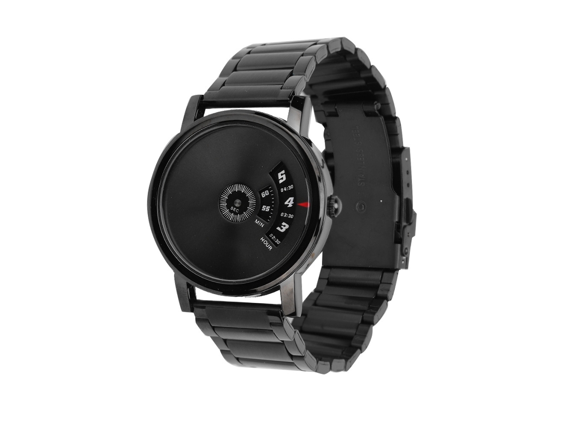 Reloj Hombre De Acero Inoxidable Correa Cuarzo Dial Redondo Pulsera (negro Pewter)