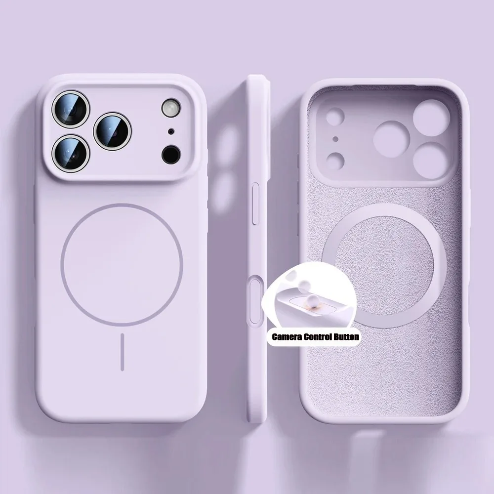 (iphone 13 Pro Morado) Funda Protectora Magnética De Silicona Líquida Para Iphone, Funda Blanda Original