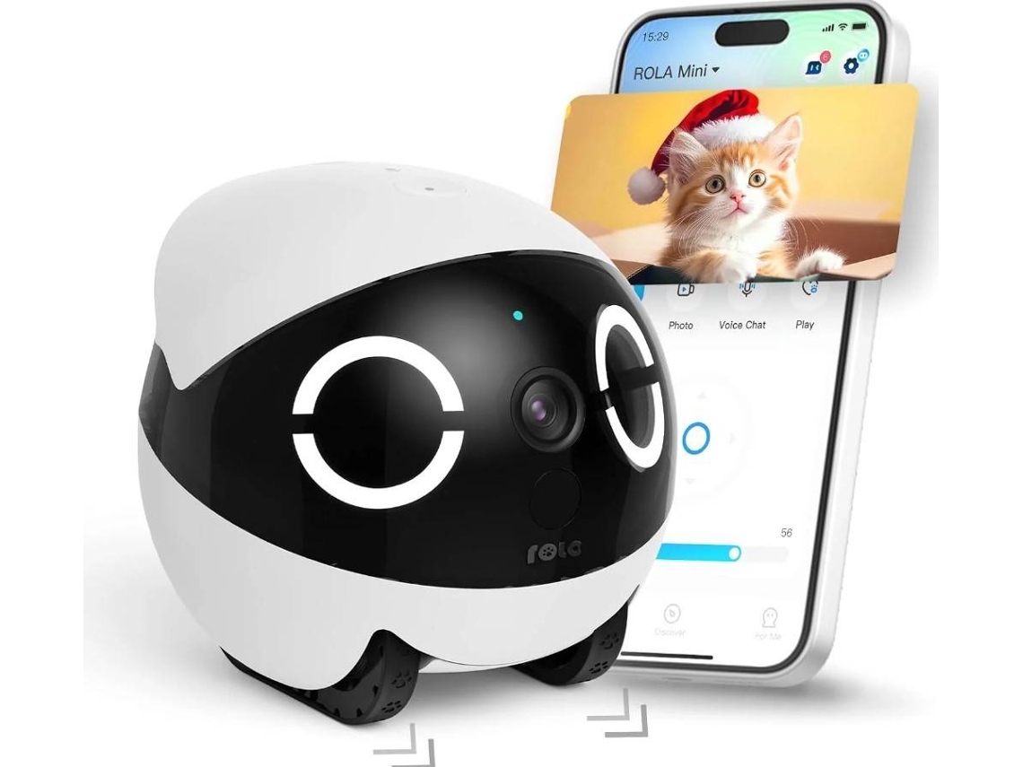 Robot Inteligente con Cámara ENABOT Rola Mini para Vigilancia y Compañía de Perros y Gatos