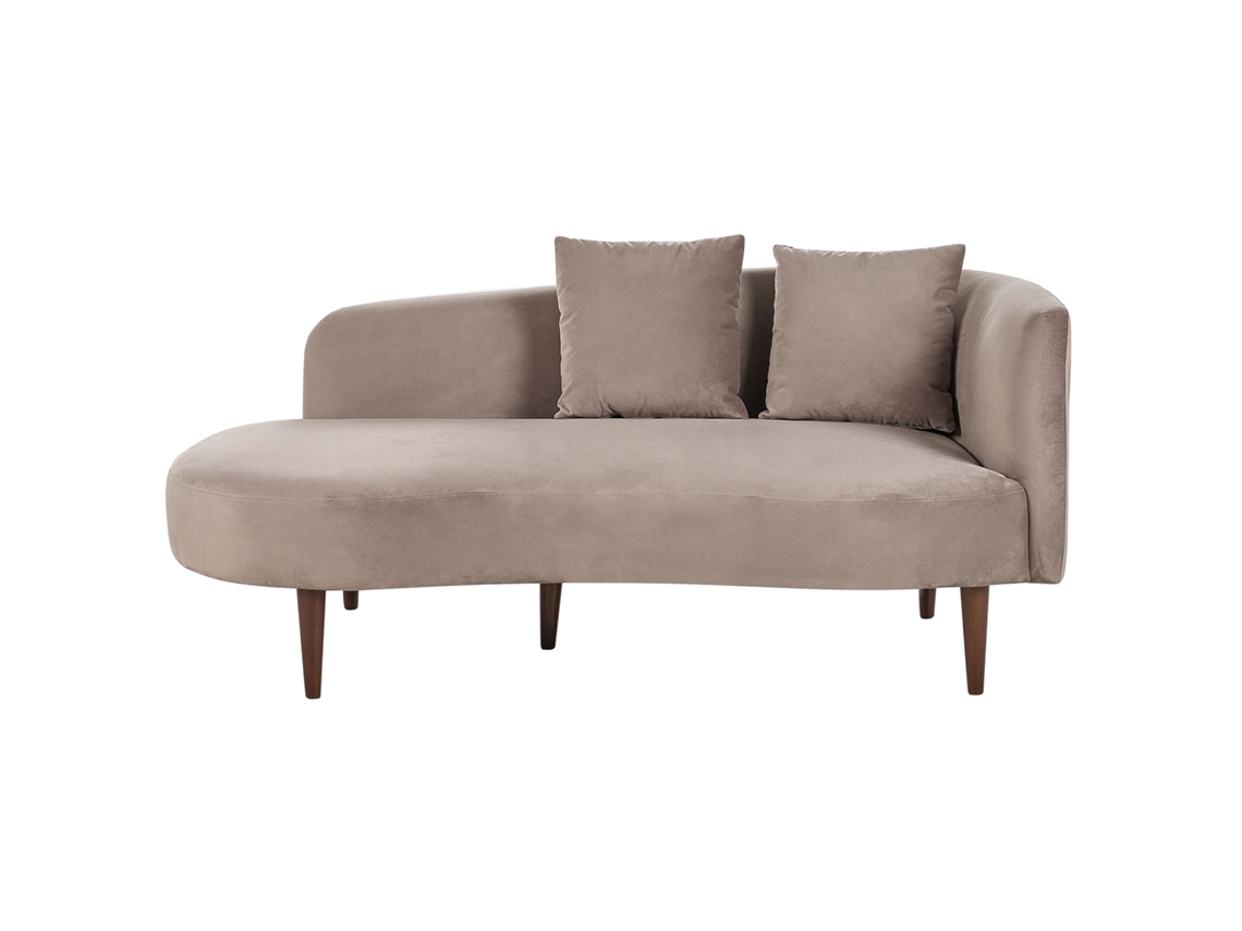 Chaise longue BELIANI Chaumont de Terciopelo Beige 168x74x75