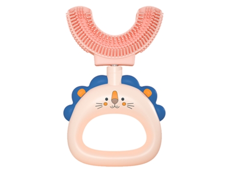 Cepillo de dientes en forma de U de entrenamiento de silicona suave - Cepillo de dientes en forma de U para niños (rosa) (7-14 años (niño))