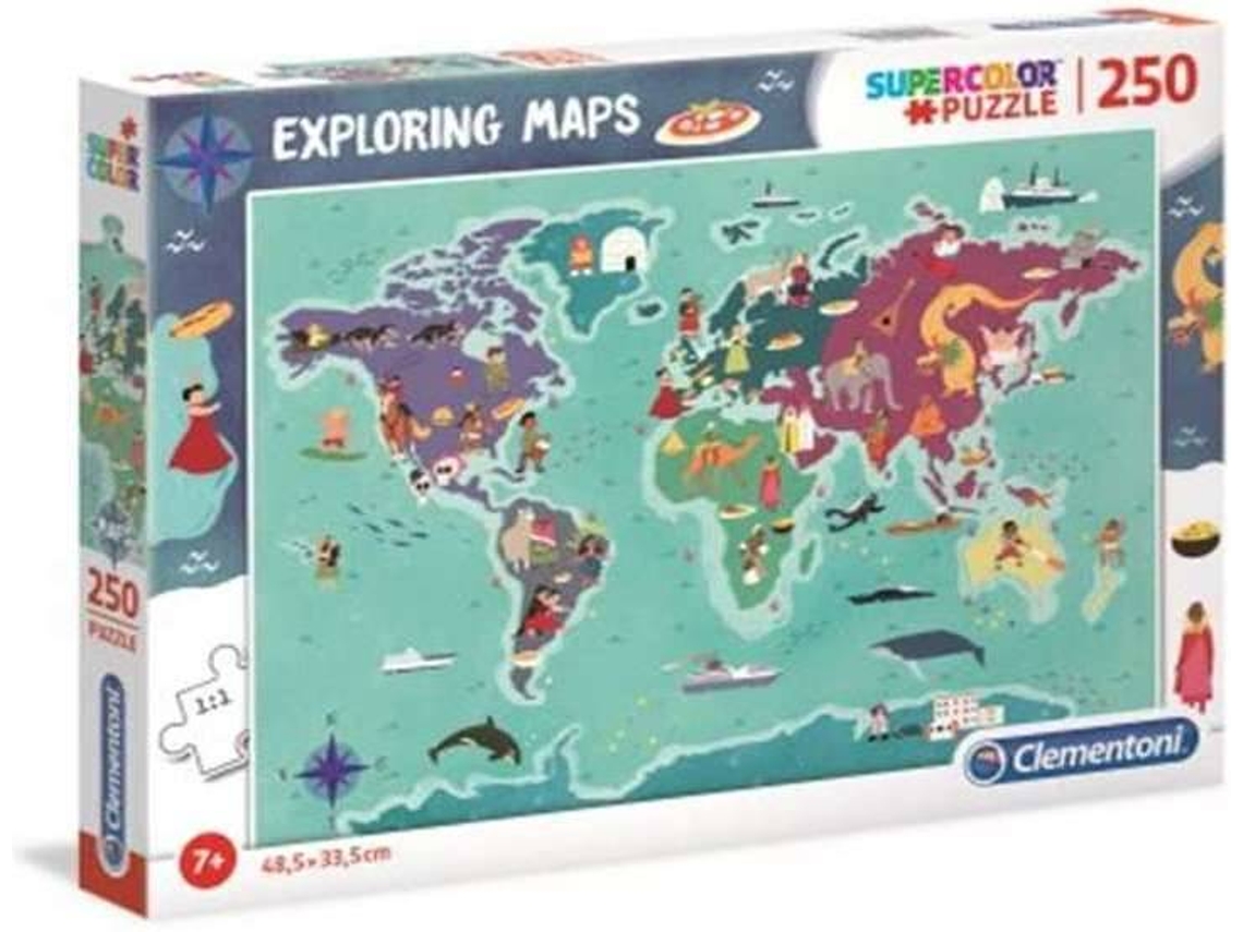 Puzzle CLEMENTONI Mapas Mundotradicion (250 Piezas - Edad mínima: 3 años)