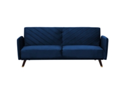 Sofá cama BELIANI Senja de Terciopelo Azul 200x95x87