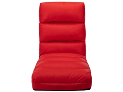 Tumbona De Suelo Plegable De Cuero Sintético Rojo