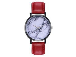 Reloj De Cuarzo De Moda Para Pareja Con Correa De Cuero Pu Zhoulianfa (rojo)