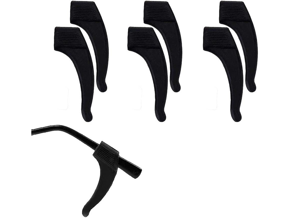Gancho antideslizante para gafas Rosewell, accesorio para gafas, punta de patilla para gafas de sol y gafas de sol (20 unidades, negro)