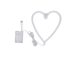 Lámpara Decorativa Led De Neón Con Forma De Corazón, Funciona Con Usb O Pilas, Ideal Para Fiestas, Cumpleaños Y San Valentín.