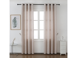 Cortina con estampado de rayas giratorias marrón claro 140 x 260 cm - Individual