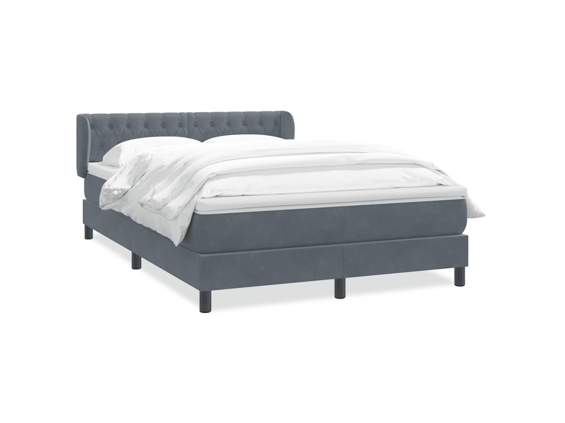 Maison Exclusive - Cama Box Spring Con Colchón Terciopelo Gris Oscuro 160x210 Cm