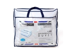 Edredón Homescapes Duck Feather Down Tog Size Algodón Blanco (220x230)