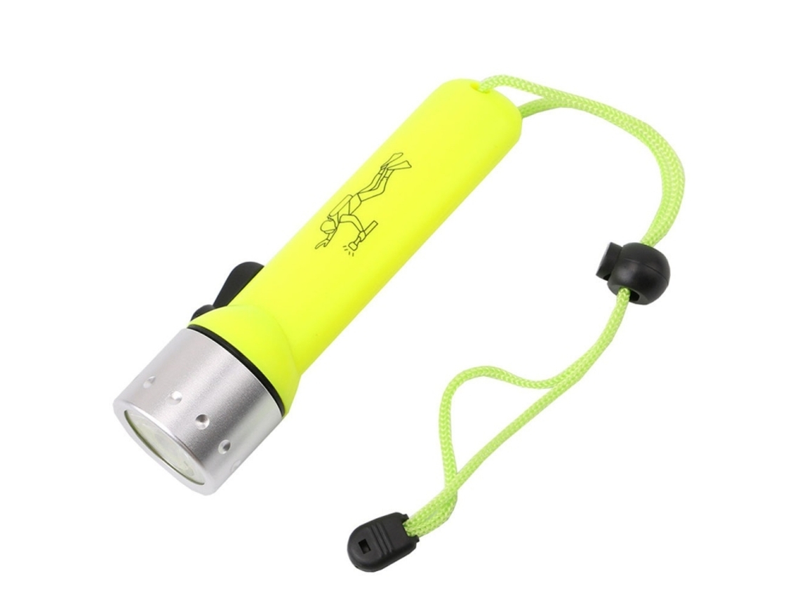 Linterna LED impermeable para buceo submarino, con intensidad regulable, adecuada para buceo, pesca y caza.