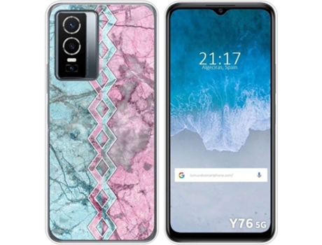 Carcasa para Vivo Y76 5G TUMUNDOSMARTPHONE Dibujos Mármol 08 Multicolor