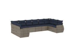 Maison Exclusive - Conjunto De Sofá De Jardín De 10 Piezas Con Cojines, Poliratán Gris