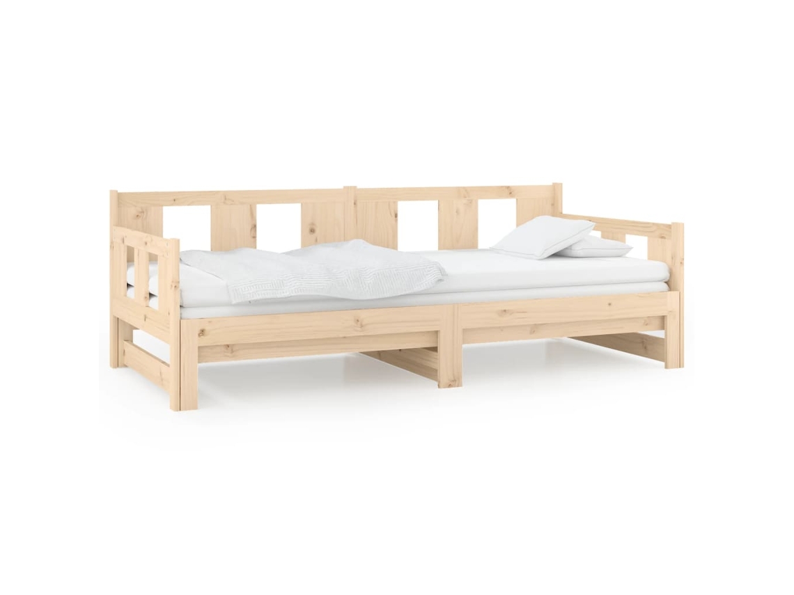 Maison Exclusive - Sofá Cama Extraíble Madera Maciza De Pino 2x(90x190) Cm