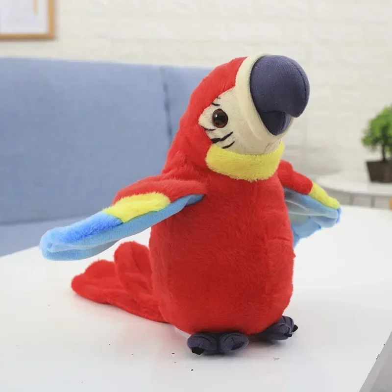 (20 Cm) Peluche De Guacamayo Parlante Que Repite Tus Palabras Y Tiene Grabación Electrónica.