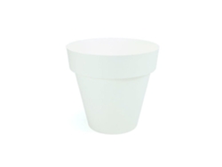 PLASTIKEN TES - Maceta Redonda Clásica Diámetro 22 cm Capacidad 45L Blanco