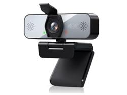 Cámara Web 4K Uhd Streaming Webcam Micrófono Brillo Ajustable con Control Táctil Cámara Web para Zoom Equipos de Skype Facetime Negro YEMAESRE