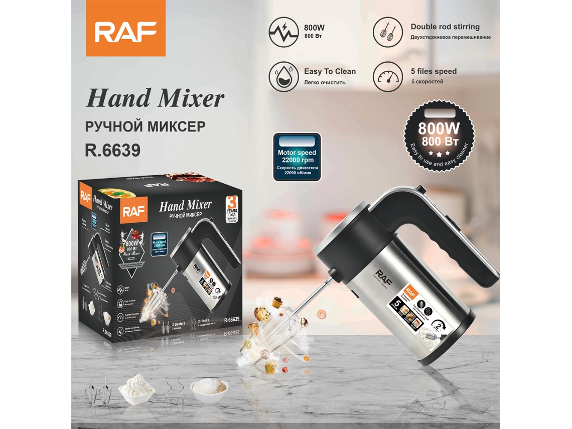 Reglas europeas - Batidora eléctrica automática para huevos de uso doméstico - Alta potencia para repostería - Batidora de mano para cremas