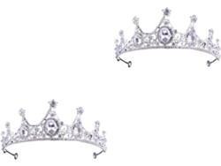 Corona Nupcial De 2 Piezas Con Diamantes De Imitación, Tiara Elegante Para Eventos Especiales.