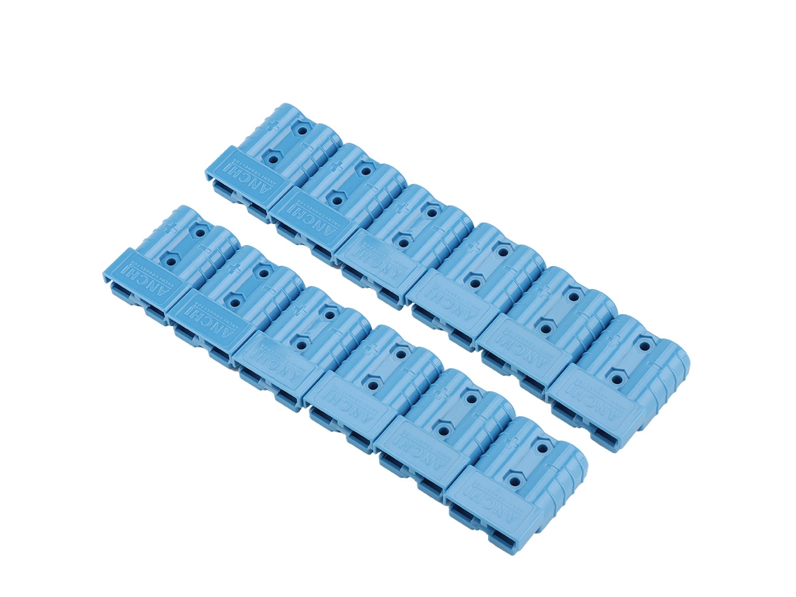 2026velora - Juego de 12 terminales de enchufe bipolar de carga de 50 A para panel solar (azul)
