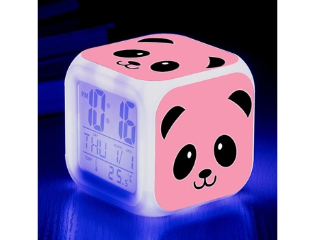 Vorallme Panda Panda despertador LED Colorado Color de color Cambio de reloj cuadrado Regalo creativo Reloj Intilo 1