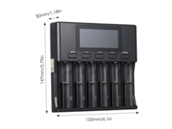 Cargador Inteligente Liitokala Lii-s6 De 6 Ranuras Para Baterías De 3,7 V Li-ion, 3,8 V Imr, 1,2 V Ni-mh/cd Y 3,2 V Lifepo4 Con Pantalla Lcd.