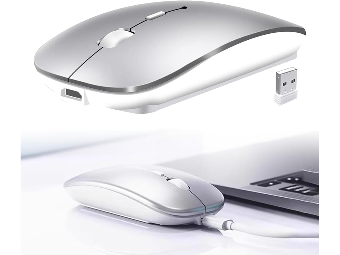 Bluetooth 2.4G inalámbrico, recargable, silencioso, compatible con MacBook Pro/Air/Mac/iPad/Notebook/Desktop/Mac/PC