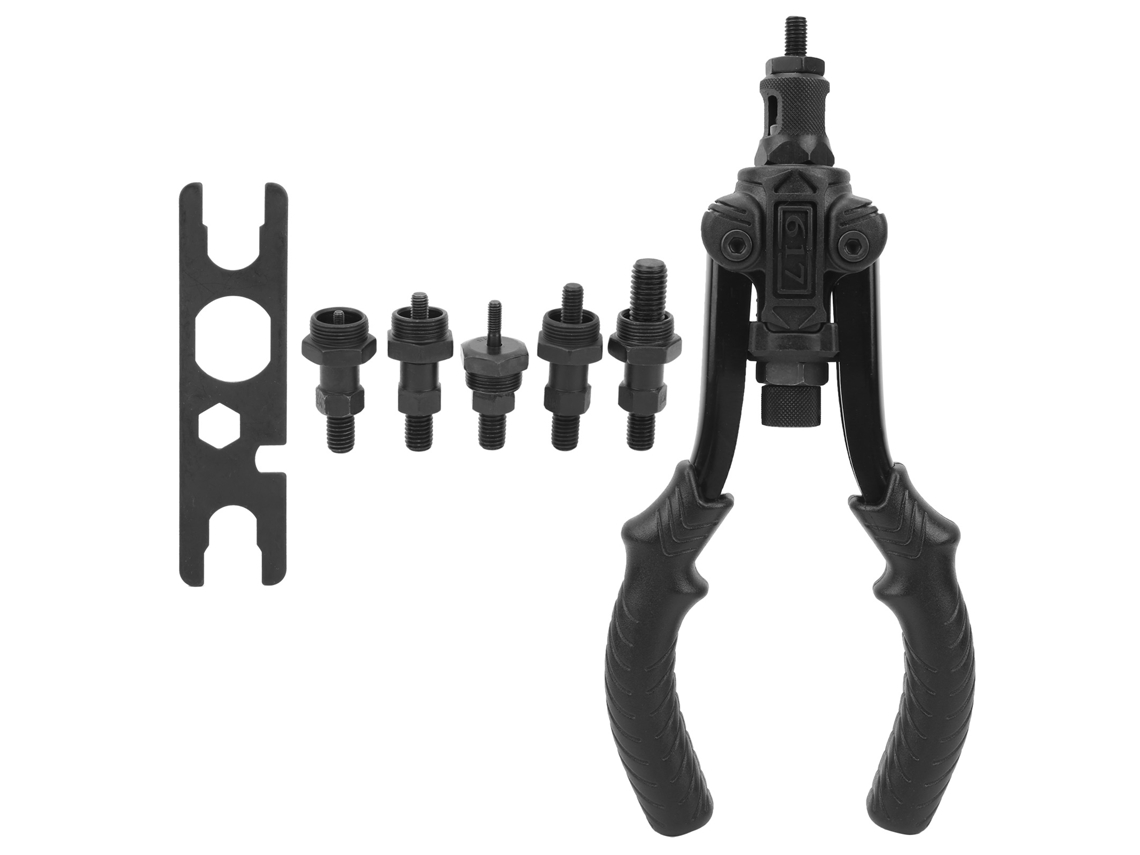 Remachadora manual de tuercas métricas Vante (funcionamiento sencillo y rápido, carga y liberación de tuercas)