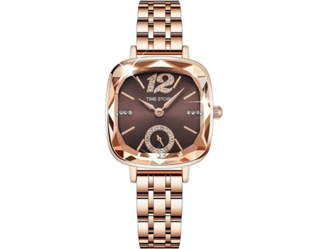 VEANXIN Relojes de pulsera para mujer Oro rosa Acero inoxidable Diamante de imitación Diamante Pequeña cara linda Temperamento T Relojes de vestir ...