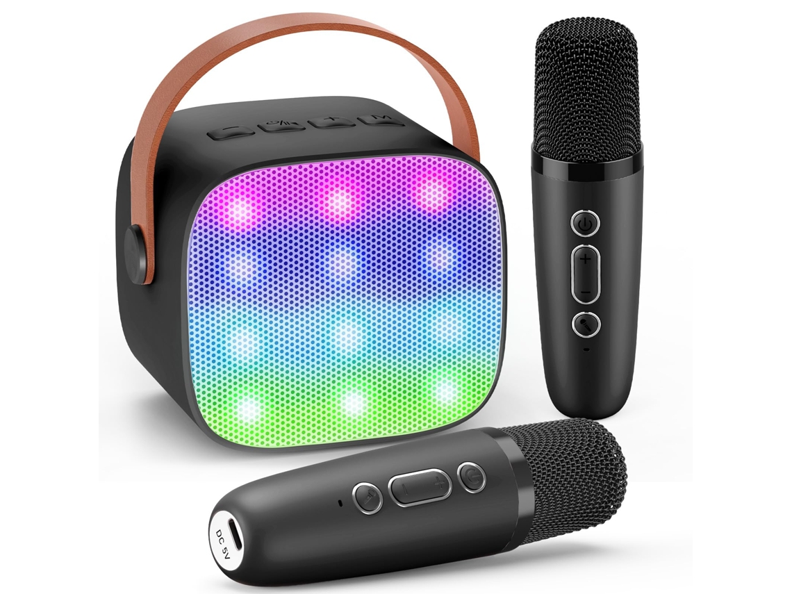 Micrófono Karaoke Doble Bt, Regalo Navidad 3-12 Años, Altavoz Portátil Niños Y Adultos.
