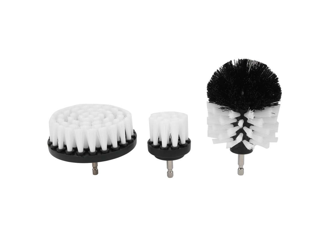 Set De 3 Cepillos Para Taladro Escobilla Eléctrica Accesorios De Limpieza Nylon Para Bañera Azulejos Inodoro