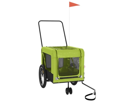 Remolque de bicicleta mascotas hierro tela Oxford VIDAXL verde negro