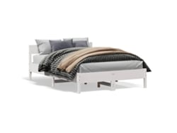 Estructura De Cama Sin Colchón Madera Maciza De Pino 160x200 Cm