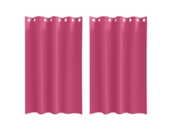Maison Exclusive - Cortinas Opacas Con Anillas 2 Pcs Rosa Brillante 175 X 140 Cm