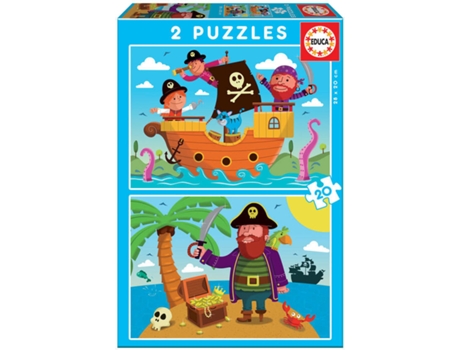 Puzzle EDUCA Junior 2X20 Piratas (Edad Mínima: 3 Años - 40 Piezas)