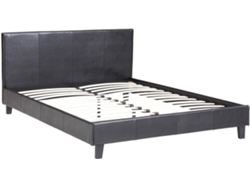HABITAT ET JARDIN Cama Lina Negro (160x200 cm - Madera y PU)