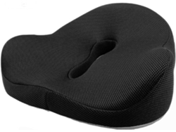Cojín De Asiento De Espuma Viscoelástica De Malla Para Silla De Oficina Para Aliviar El Dolor De Cadera Negro Gertiz