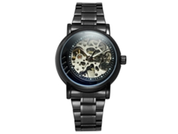 Reloj Mecánico Automático Para Hombre Winner, Resistente Al Agua Hasta 30 M, Acero Inoxidable, Negro.