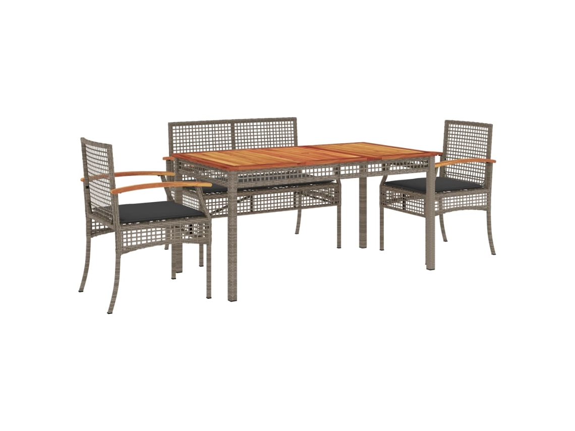 Maison Exclusive - Set Comedor De Jardín 5 Piezas Con Cojines Ratán Sintético Gris