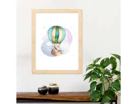 Póster NACNIC con Ilustración de Animal. Globo con Amigos.