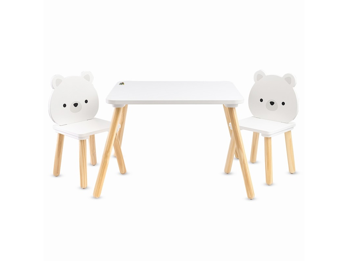 Una mesa con 2 sillas Osos blancos Moni Toys