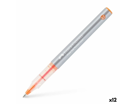 Bolígrafo de tinta líquida FABER-CASTELL roller free ink Naranja (12 unidades)